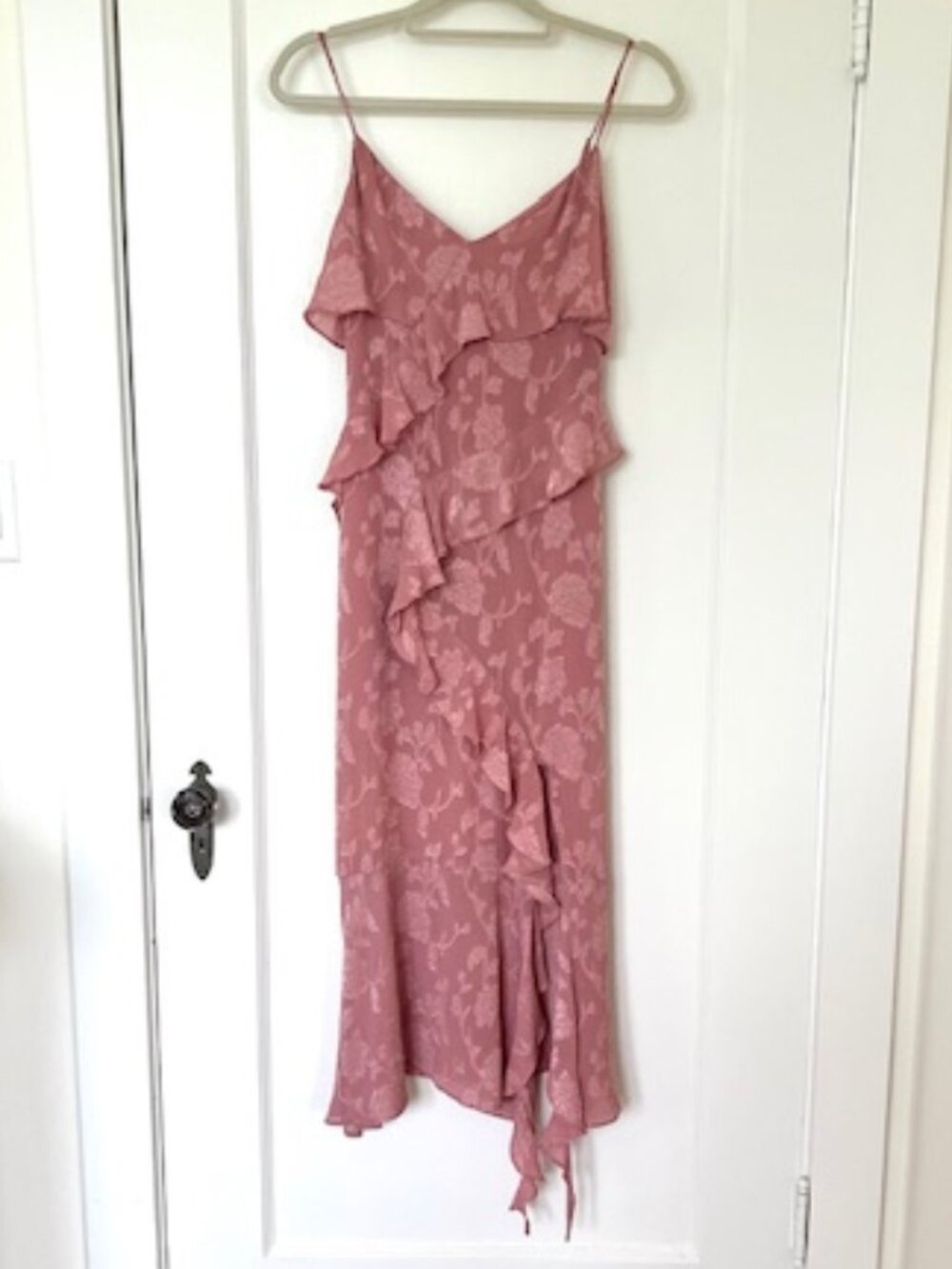 Zara Pink Ruffled Midi Maxi Dress, Like New!, Size S